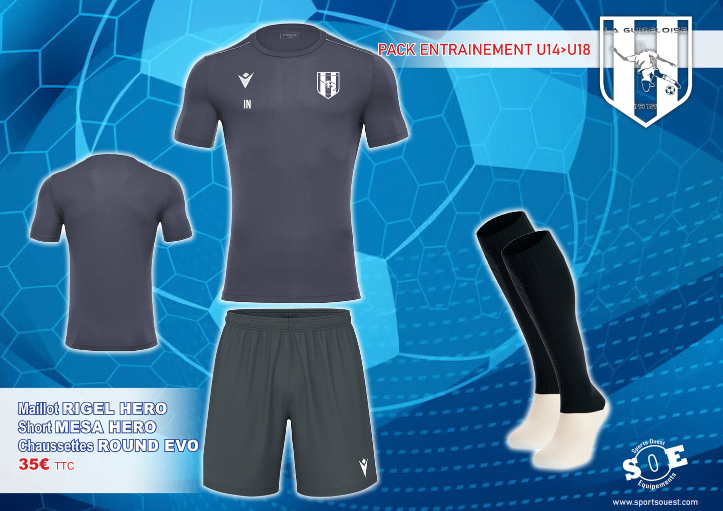 Pack entrainement U14>U18 La Guideloise Foot