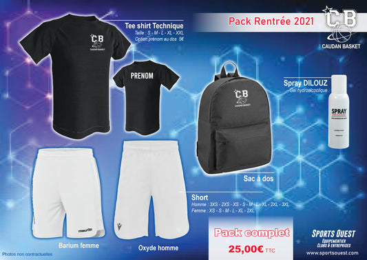 Pack rentrée 2021 Caudan Basket