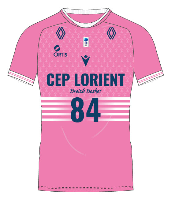 PRECOMMANDE Maillot REPLICA CEP LORIENT BREIZH BASKET Rose