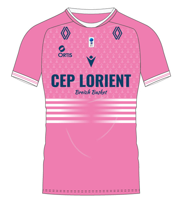 PRECOMMANDE Maillot REPLICA CEP LORIENT BREIZH BASKET Rose