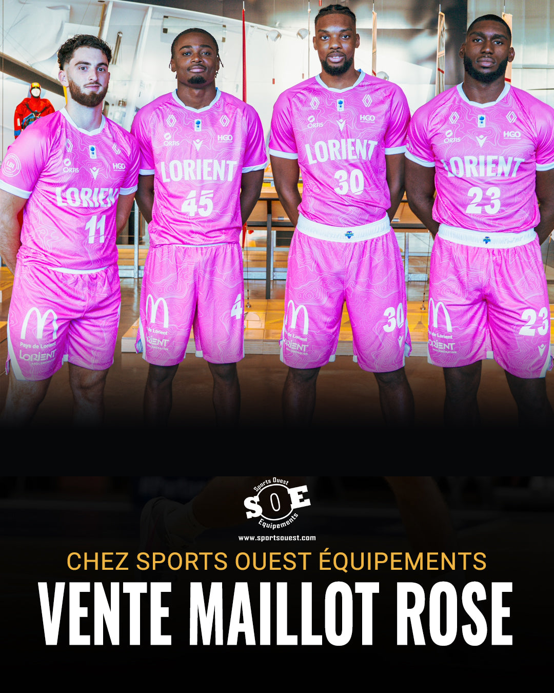 PRECOMMANDE Maillot REPLICA 2026 CEP LORIENT BREIZH BASKET Rose