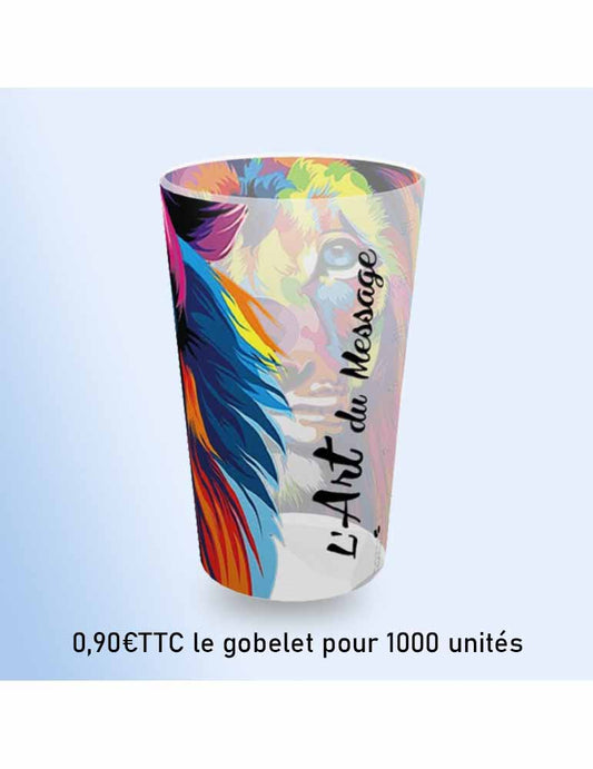 100 Gobelets réutilisables imprimés à votre image